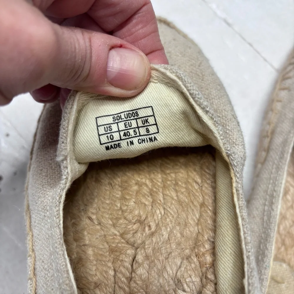 Soludos French Bulldog Espadrilles Size 10 EUC - Picture 9 of 10